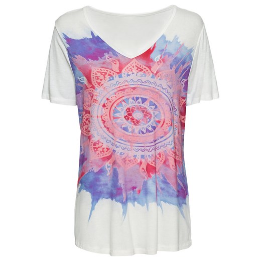 T-shirt z dekoltem w serek i nadrukiem | bonprix
