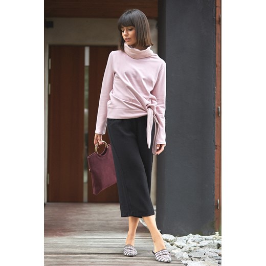 CM3799 Stylowa bluza z wiązaniem - pudrowa