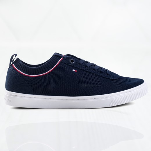 Trampki damskie Tommy Hilfiger granatowe wiązane gładkie