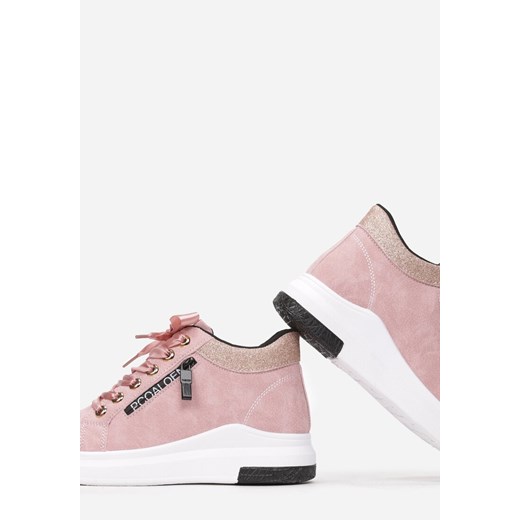 Buty sportowe damskie Born2be sneakersy młodzieżowe bez wzorów na koturnie