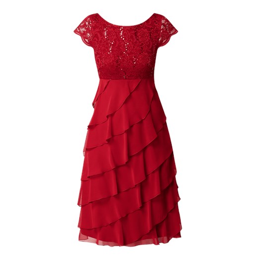 Sukienka Swing mini z okrągłym dekoltem elegancka z krótkimi rękawami