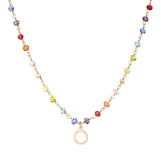 Choker SUNNY srebrny pozłacany z koralikami