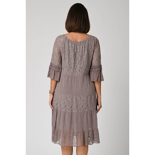 Sukienka Plus Size Fashion z okrągłym dekoltem