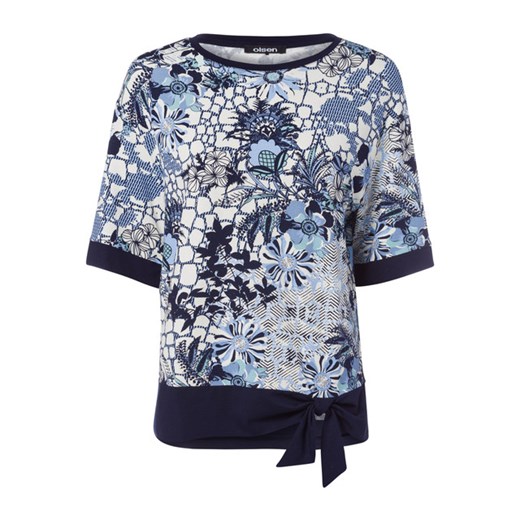 Bluzka z wiązaniem na dole 11103737 Boho Vibes Niebieski 34 Olsen 44 wyprzedaż Olsen