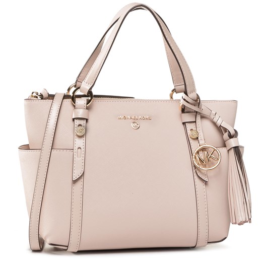 Shopper bag różowa matowa na ramię mieszcząca a8 elegancka
