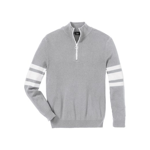 Sweter ze stójką z zamkiem, z bawełny z recyklingu | bonprix Bonprix 64/66 (3XL) bonprix