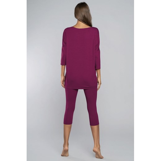 Piżama Damska Model Mandala r.3/4 sp.3/4 Wino Italian Fashion M Bomawika