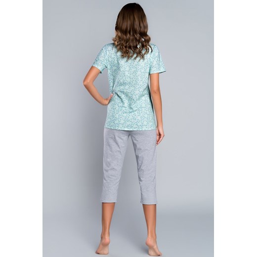 Piżama Damska Model Hedda r.3/4 sp.3/4 Pistacja/Melange Italian Fashion XXXL Bomawika