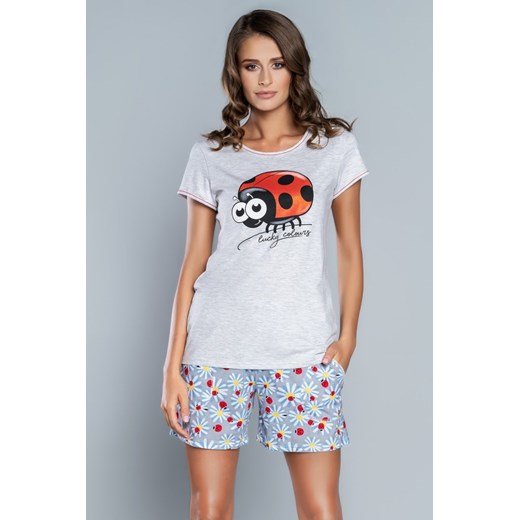 Piżama Damska Model Miła kr.r.kr.sp Light Melange Italian Fashion S Bomawika