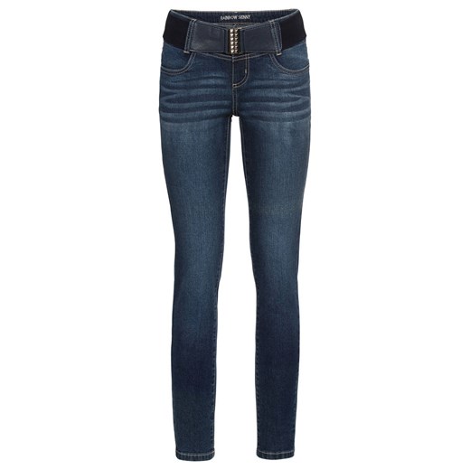 Dżinsy SKINNY z paskiem | bonprix Bonprix 48 bonprix