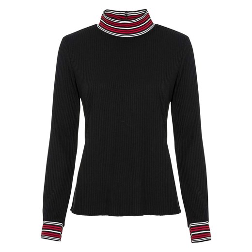 Shirt z długim rękawem i kontrastowym ściągaczem | bonprix Bonprix 36/38 bonprix