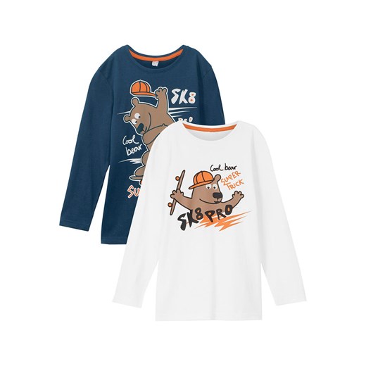 Shirt chłopięcy z długim rękawem (2 szt.), bawełna organiczna | bonprix Bonprix 116/122 bonprix