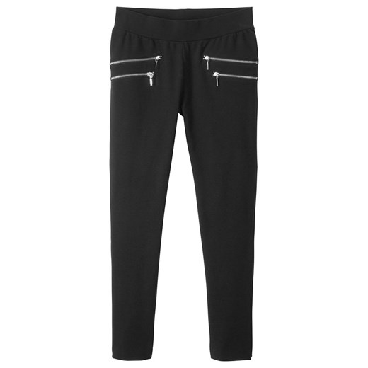 Spodnie dziewczęce ze stretchem z zamkami | bonprix Bonprix 128 bonprix
