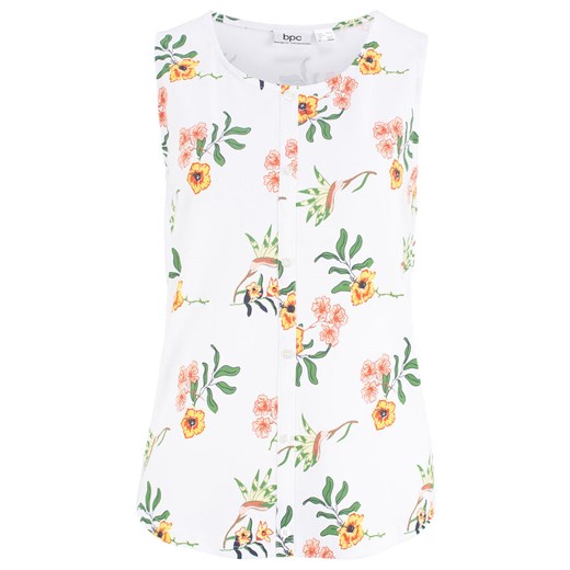 Top shirtowy z plisą guzikową | bonprix Bonprix 48/50 bonprix