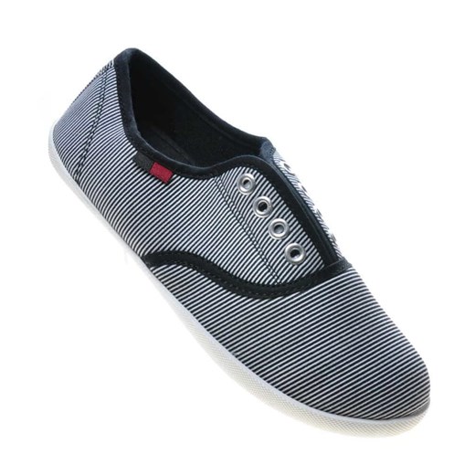 Wsuwane damskie tenisówki w paski Czarne /E1-3 4888 GA076/ Pantofelek24 39 pantofelek24.pl okazja