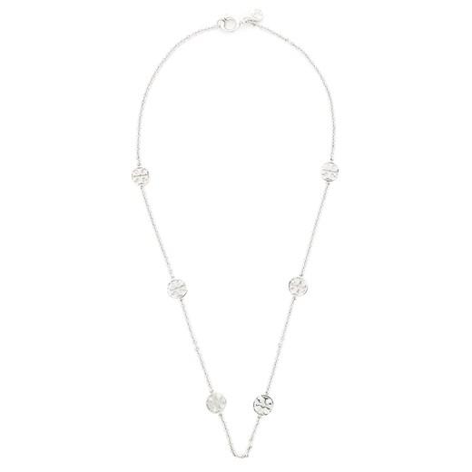 Naszyjnik TORY BURCH - Delicate Logo Necklace 37419 Tory Silver 022 wyprzedaż eobuwie.pl