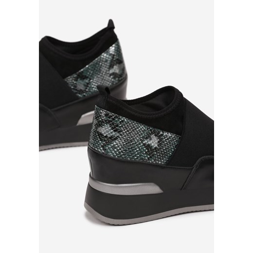 Czarno-Zielone Sneakersy Eucrante Renee 38 renee.pl