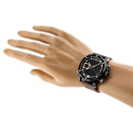 ZEGAREK MĘSKI NAVIFORCE NF9172L - (zn111d) + BOX - Czarny || Brązowy Naviforce TAYMA