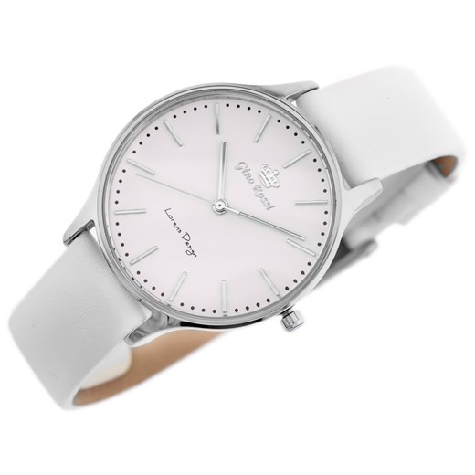 ZEGAREK DAMSKI GINO ROSSI - 10317A6-3C1 (zg811a) + BOX - Biały || Srebrny Gino Rossi TAYMA