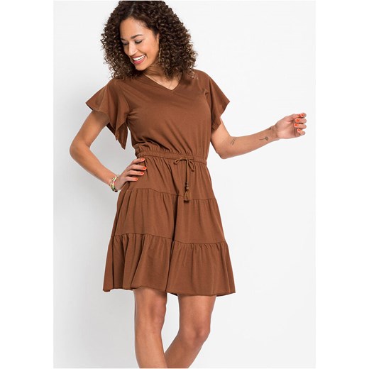 Sukienka shirtowa z falbanami | bonprix Bonprix 44/46 bonprix