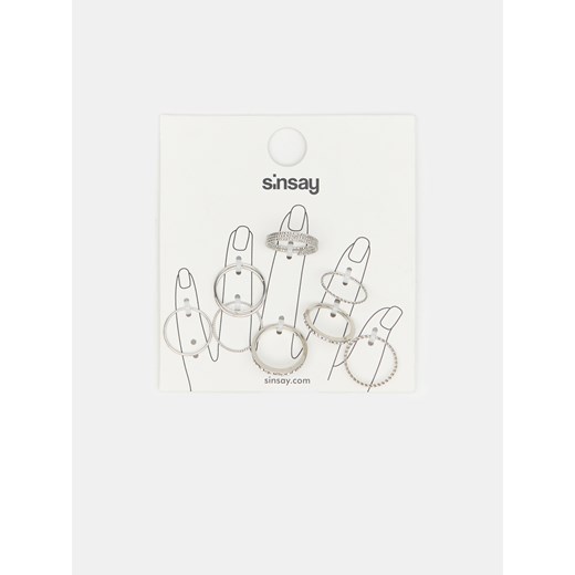 Sinsay - Zestaw srebrnych pierścionków - Sinsay Uniwersalny Sinsay
