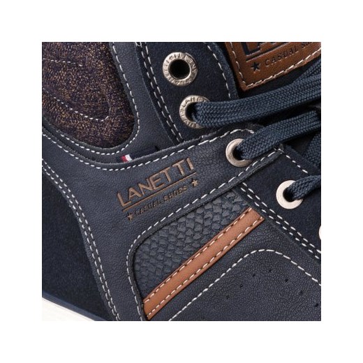 Buty zimowe męskie Lanetti granatowe casualowe