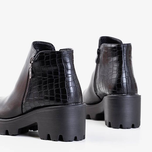 Royalfashion.pl botki casual na obcasie na zamek