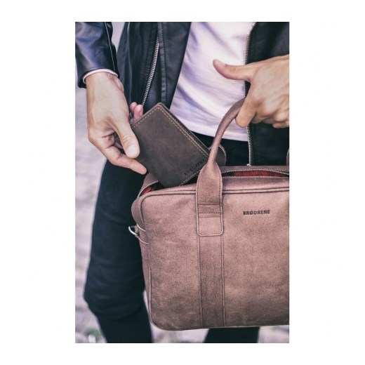 Jasno brązowy portfel slim wallet brodrene sw01 - brødrene Brødrene GENTLE-MAN