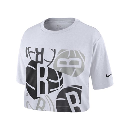 Bluzka damska Nike z okrągłym dekoltem biała z krótkimi rękawami