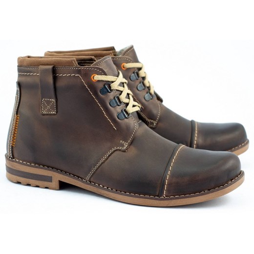 Zimowe Buty Męskie Śniegowce 120 Brązowe Buty Olivier 40 butyolivier