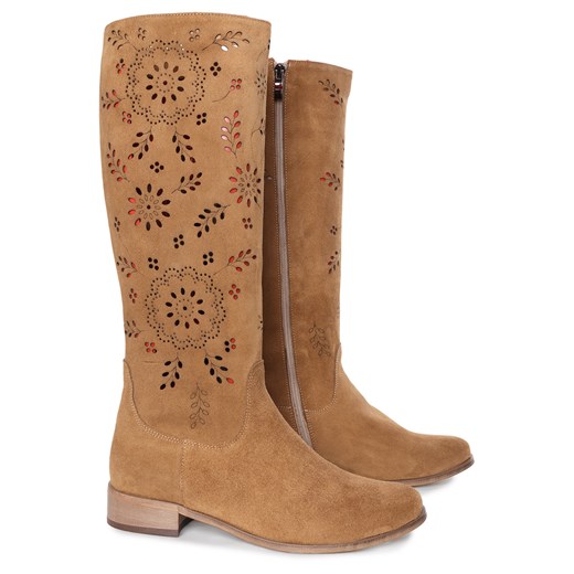Zamszowe kozaki Penny camel Saway 41 wyprzedaż saway