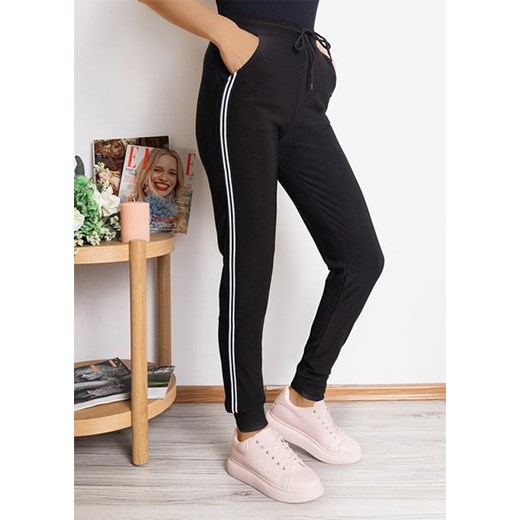 Czarne tregginsy z lampasami - Odzież Royalfashion.pl XL/2XL royalfashion.pl