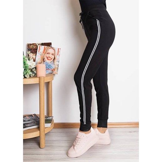 Czarne tregginsy z lampasami - Odzież Royalfashion.pl XL/2XL royalfashion.pl