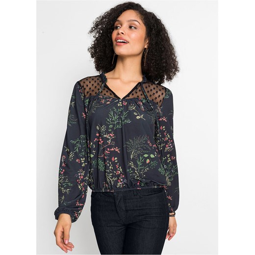 Shirt z długim rękawem i siatkowymi wstawkami | bonprix Bonprix 40/42 bonprix