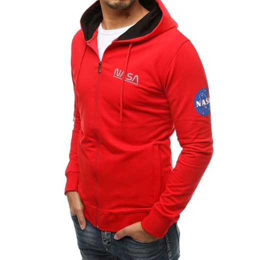 Bluza męska rozpinana z kapturem czerwona BX4713 Dstreet M promocja DSTREET
