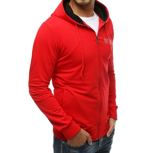Bluza męska rozpinana z kapturem czerwona BX4713 Dstreet XL wyprzedaż DSTREET