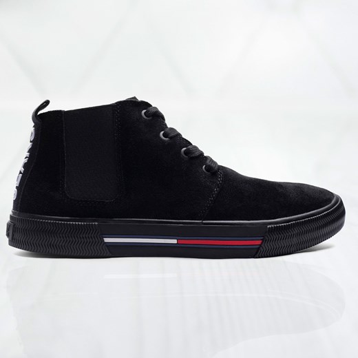 Trampki męskie Tommy Jeans czarne casual wiązane