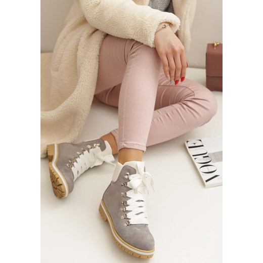 Jasnoszare Traperki Bye Bye Love Renee 36 renee.pl