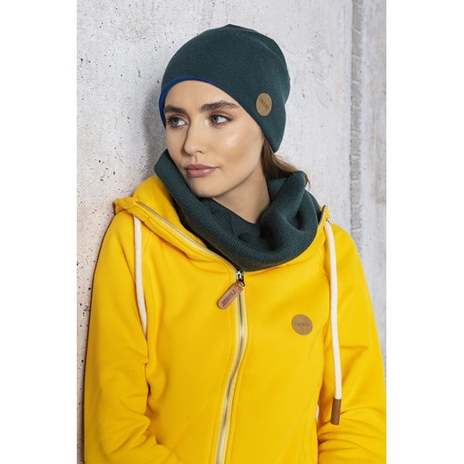 Czapka Dwustronna 100% Merino Granatowo-zielona - IWC-70-40 Nessi Sportswear Uniwersalny Nessi Sportswear