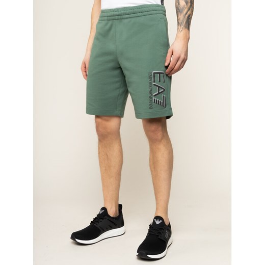 EA7 Emporio Armani Szorty sportowe 3HPS73 PJ05Z 1858 Zielony Regular Fit XL promocja MODIVO