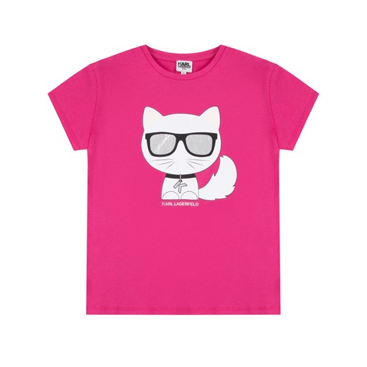 KARL LAGERFELD T-Shirt Z15221 D Różowy Regular Fit Karl Lagerfeld 14A okazyjna cena MODIVO