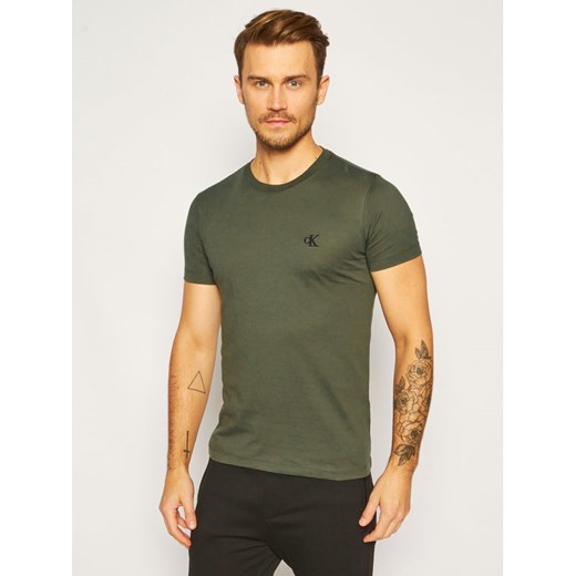 Calvin Klein Jeans T-Shirt J30J314544 Zielony Slim Fit XL MODIVO