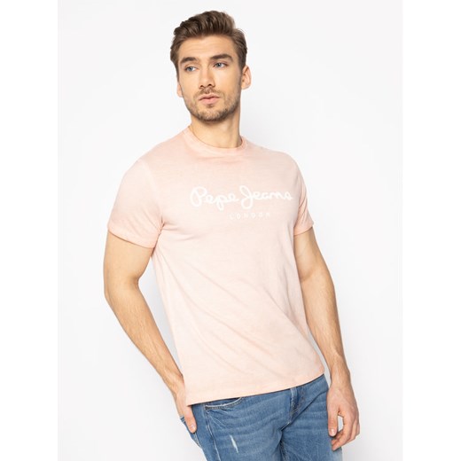 Pepe Jeans T-Shirt West Sir PM504032 Różowy Regular Fit Pepe Jeans XXL okazyjna cena MODIVO