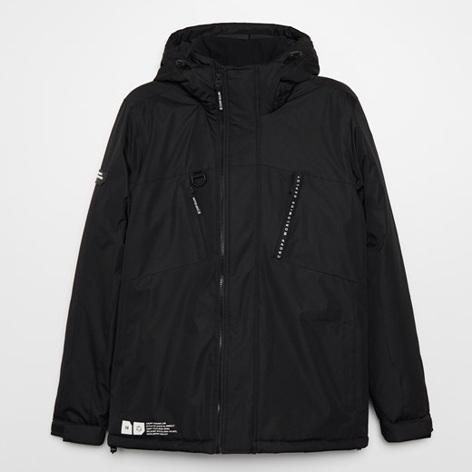 Cropp - Kurtka z tekstowymi nadrukami - Czarny Cropp XS Cropp
