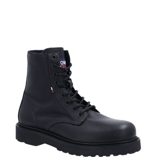 Buty zimowe męskie Tommy Jeans skórzane sznurowane