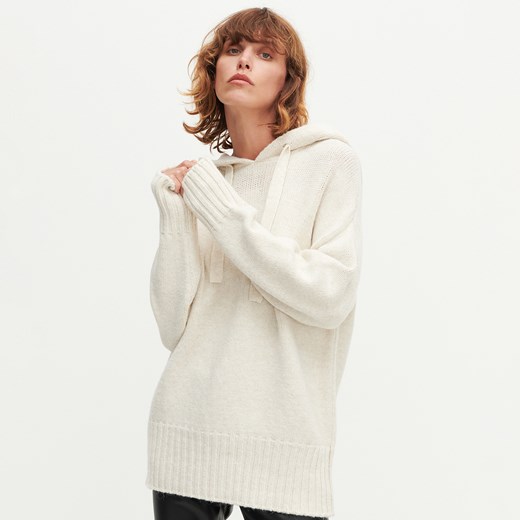 Reserved - Sweter z kapturem - Kremowy Reserved L Reserved