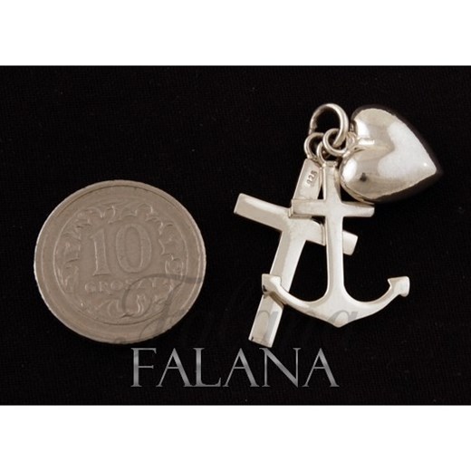 Wisiorek Krzyż, kotwica, serce w0178 - 1,4g. Falana Falana