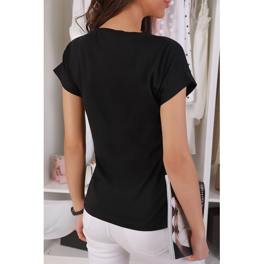 T-shirt damski ALDEORA BLACK L okazyjna cena Ivet Shop