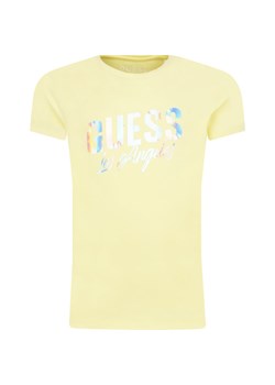 Bluzka dziewczęca żółta Guess z krótkim rękawem