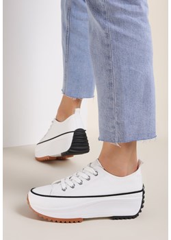 Buty sportowe damskie Renee w stylu casual białe na płaskiej podeszwie sznurowane